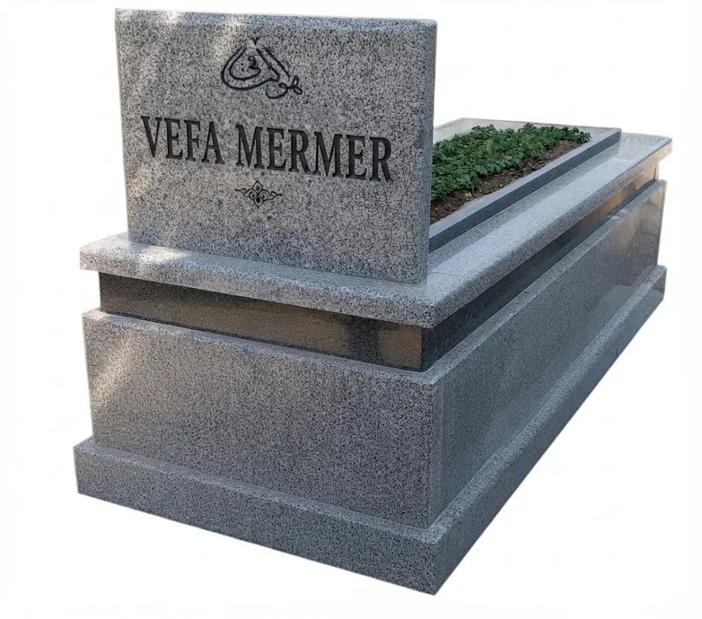 Vefa Mermer G-6 Beta Gri Granit Mezar Modeli ve Tasarımı Mus