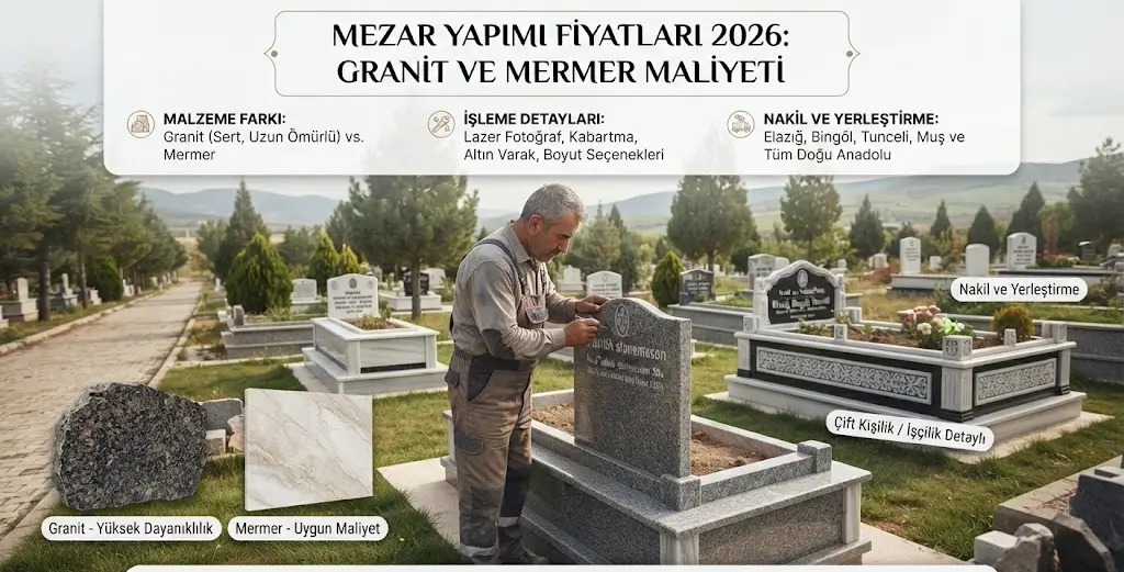 Mezar Yapımı Fiyatları 2026: Granit ve Mermer Taş Maliyeti Ne Kadar?